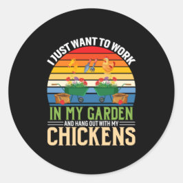 Chicken Art And Hangout With My Chickens Ronde Sticker