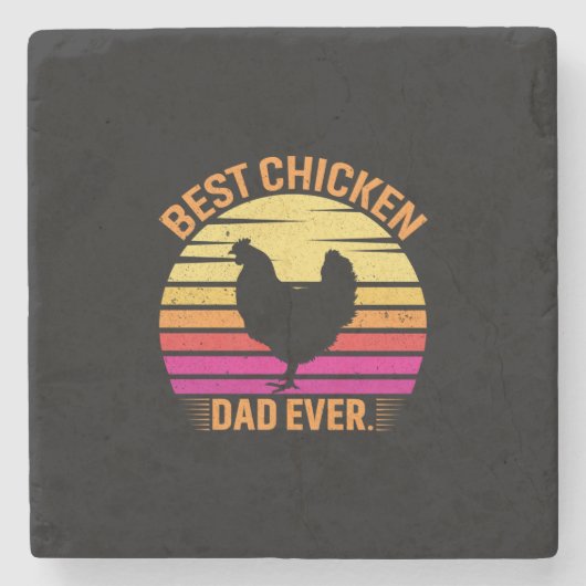 Chicken Art Best Chicken Stenen Onderzetter (Voorkant)