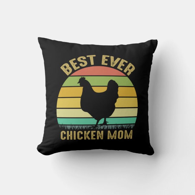 Chicken Art Best Ever Chicken Mama Kussen (Voorkant)