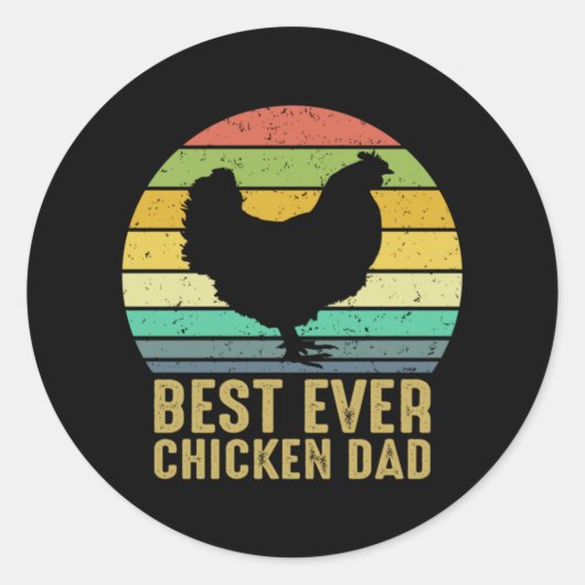 Chicken Art Best Ever Chicken Pap Ronde Sticker (Voorkant)