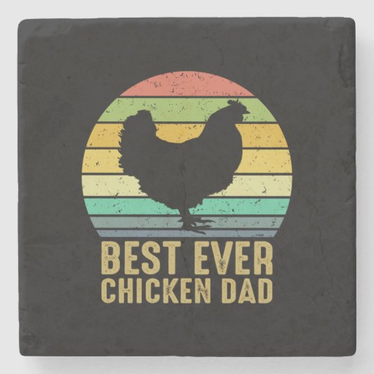 Chicken Art Best Ever Chicken Pap Stenen Onderzetter (Voorkant)
