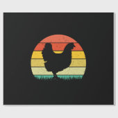 Chicken Art Chicken Retro Vintaage Cadeaupapier (Vlak)