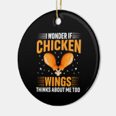 Chicken Art Chicken Wing Keramisch Ornament (Links)