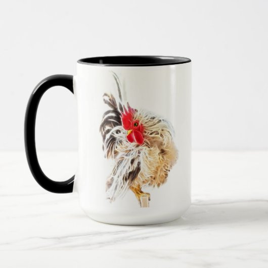 Chicken Art Coffee Mok Cup Rooster Farmhouse (Links)