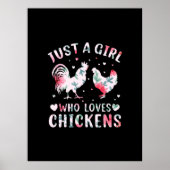 Chicken Art Girl die van kippen houdt Poster (Voorkant)