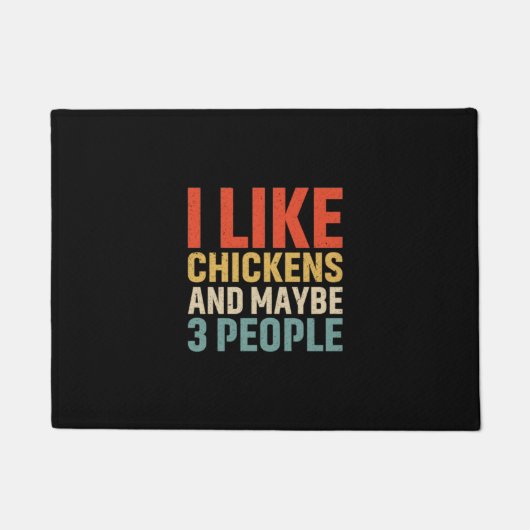 Chicken Art I hou van kippen Deurmat (Voorkant)
