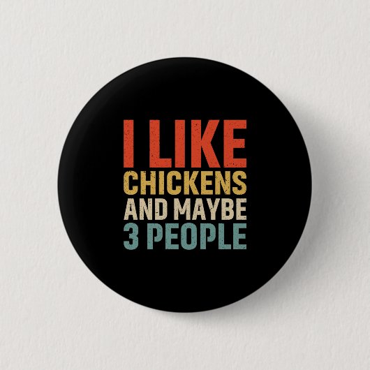 Chicken Art I hou van kippen Ronde Button 5,7 Cm (Voorkant)