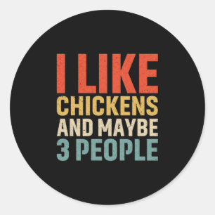 Chicken Art I hou van kippen Ronde Sticker