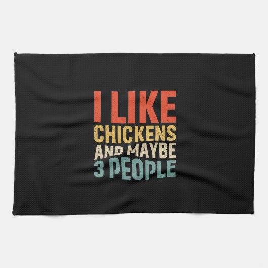 Chicken Art I hou van kippen Theedoek (Horizontaal)