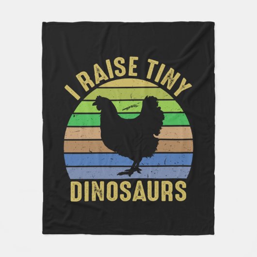Chicken Art I Raise Tiny Dinosaurs Fleece Deken (Voorkant)