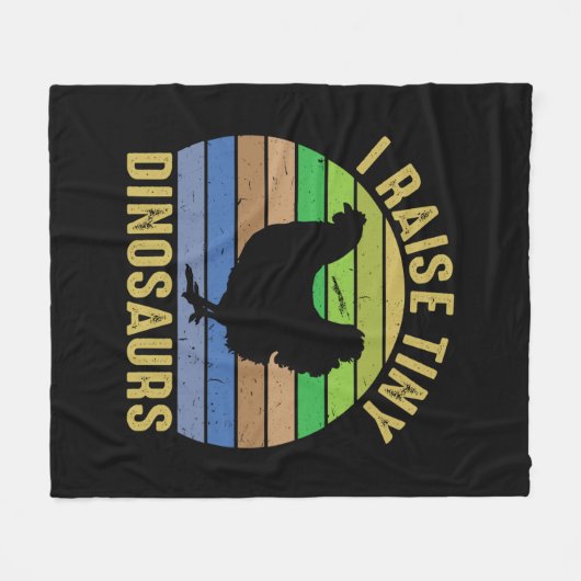 Chicken Art I Raise Tiny Dinosaurs Fleece Deken (Voorkant (Horizontaal))