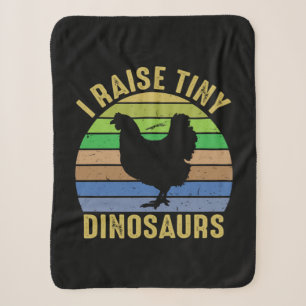 Chicken Art I Raise Tiny Dinosaurs Sherpa Deken
