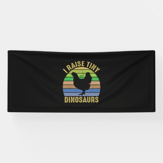 Chicken Art I Raise Tiny Dinosaurs Spandoek (Horizontaal)