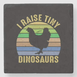 Chicken Art I Raise Tiny Dinosaurs Stenen Onderzetter