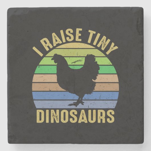Chicken Art I Raise Tiny Dinosaurs Stenen Onderzetter (Voorkant)