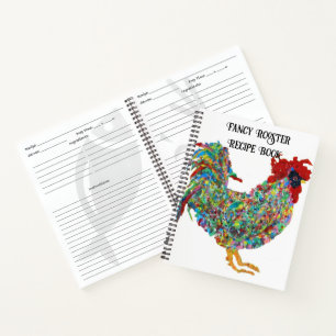 Chicken Art Multi-Color Fancy Haan Receptenboek Notitieboek