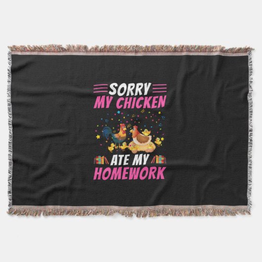 Chicken Art My Chicken Ate My Homework Deken (Voorkant)