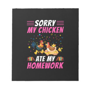 Chicken Art My Chicken Ate My Homework Notitieblok