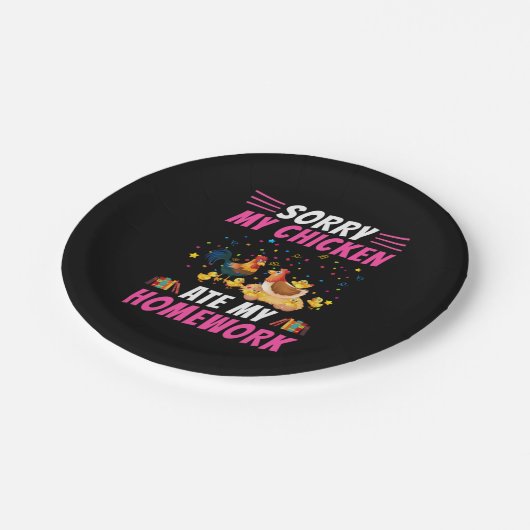 Chicken Art My Chicken Ate My Homework Papieren Bordje (Gekanteld)