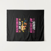 Chicken Art My Chicken Ate My Homework Wandkleed (Voorkant (horizontaal))