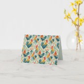 Chicken Art Pattern Inside Template Text Kaart (Gele Bloem)