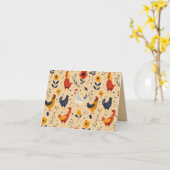 Chicken Art Pattern Inside Template Text Kaart (Gele Bloem)