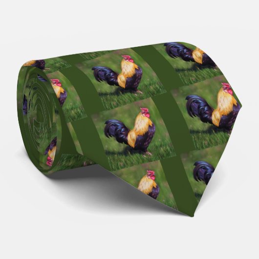 Chicken Art Stuart Bantam Rooster Stropdas (Opgerold)