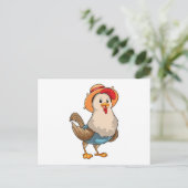 Chicken as Farmer with Hat Briefkaart (Staand voorkant)