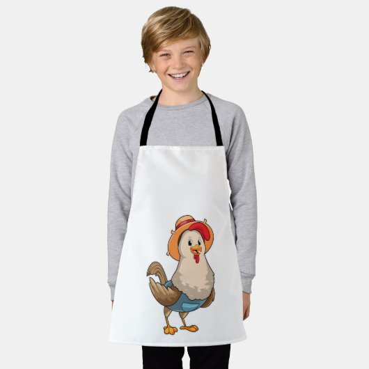 Chicken as Farmer with Hat Schort (Gedragen)