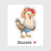 Chicken as Farmer with Hat Sticker (Vel)
