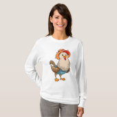 Chicken as Farmer with Hat T-shirt (Voorkant volledig)