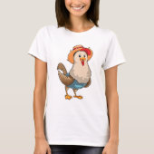 Chicken as Farmer with Hat T-shirt (Voorkant)