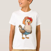 Chicken as Farmer with Hat T-shirt (Voorkant)