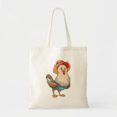 Chicken as Farmer with Hat Tote Bag (Voorkant)
