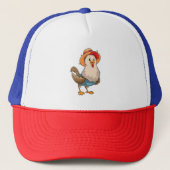Chicken as Farmer with Hat Trucker Pet (Voorkant)