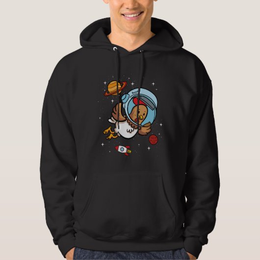 Chicken Astronaut in Space Poultry Farming Lover  Hoodie (Voorkant)