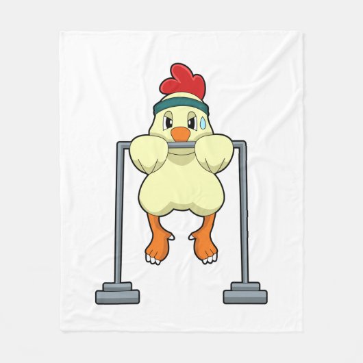 Chicken at Fitness Pull-ups Fleece Deken (Voorkant)