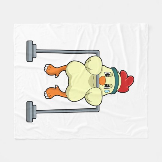 Chicken at Fitness Pull-ups Fleece Deken (Voorkant (Horizontaal))