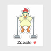 Chicken at Fitness Pull-ups Sticker (Vel)