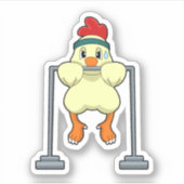 Chicken at Fitness Pull-ups Sticker (Voorkant)