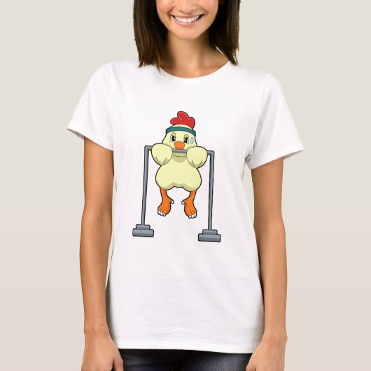 Chicken at Fitness Pull-ups T-shirt (Voorkant)