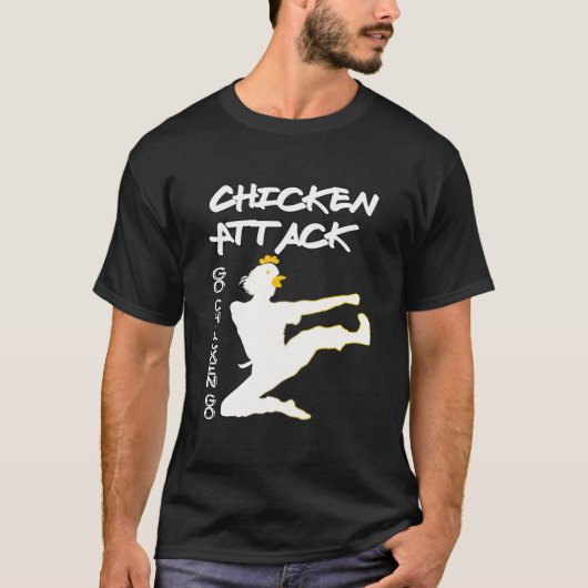 Chicken Attack Go White Ninja Meme T-shirt (Voorkant)