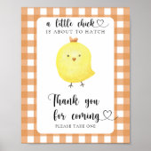 Chicken baby shower - Bedankt voor je komst Poster (Voorkant)