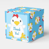 Chicken Baby shower Blue Boy Bedankdoosjes (Voorkant Zijde)