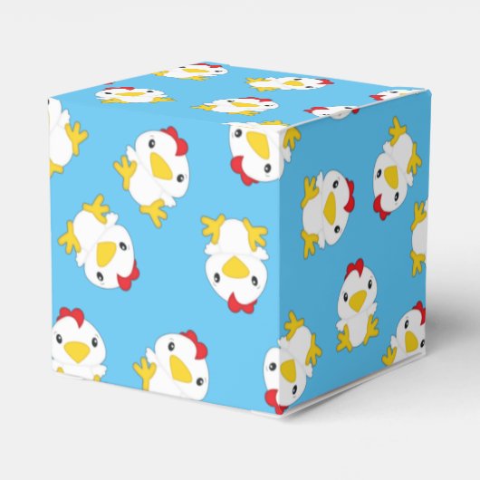Chicken Baby shower Blue Boy Bedankdoosjes (Achterkant)