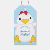 Chicken Baby shower Blue Boy Cadeaulabel (Voorkant)