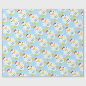 Chicken Baby shower Blue Boy Cadeaupapier (Vlak)