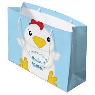 Chicken Baby shower Blue Boy Groot Cadeauzakje