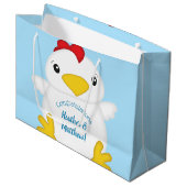 Chicken Baby shower Blue Boy Groot Cadeauzakje (Voorkant Gekanteld)