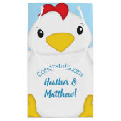 Chicken Baby shower Blue Boy Klein Cadeauzakje (Achterkant)